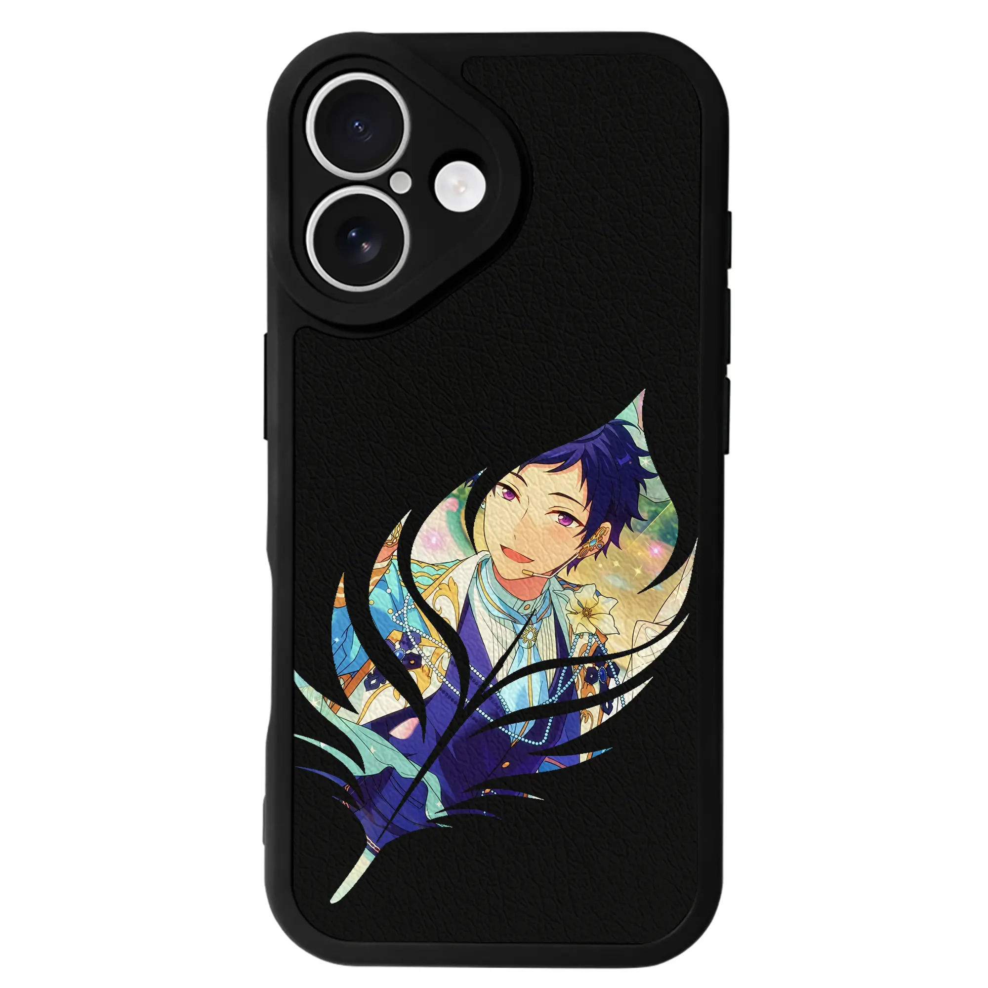 あんさん ぶる グッズ fine 伏見弓弦 - IPhone 16シリーズ対応 ・ シリコンスマホケース ・ レザー調 ・ 高精度フィット ・ 耐衝撃 ・ ワイヤレス充電対応 ・ 精密カット